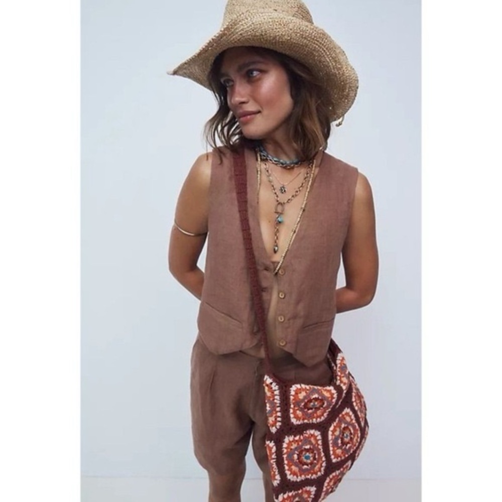 Free People Catch Me Crochet Hobo Bag NWOT